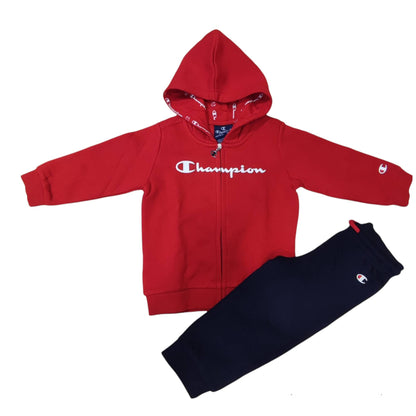 SET TUTA CHAMPION ZIP E CAPPUCCIO INFANT ROSSO