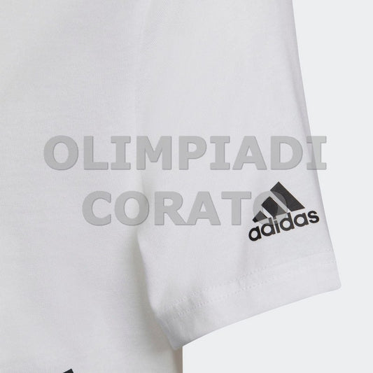 T SHIRT JR B LOGO ADIDAS BIANCO