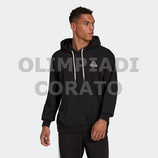 FELPA CAPPUCCIO U ADIDAS NERO