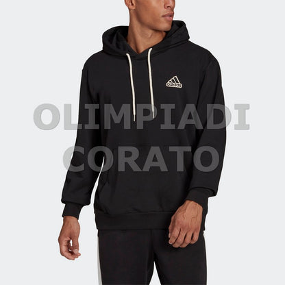 FELPA CAPPUCCIO U ADIDAS NERO