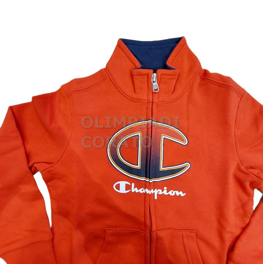 TUTA ZIP CHAMPION VERDE JR ROSSO