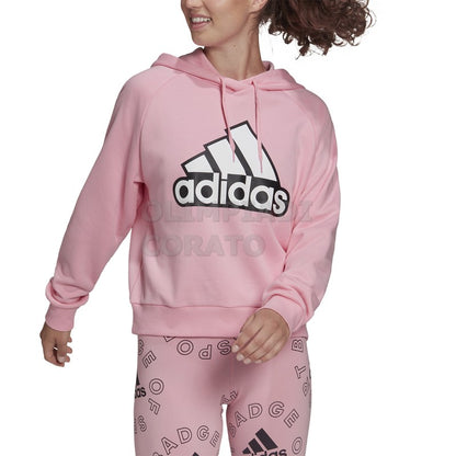 FELPA CAPPUCCIO W ADIDAS ROSA