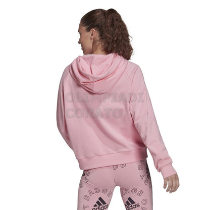 FELPA CAPPUCCIO W ADIDAS ROSA