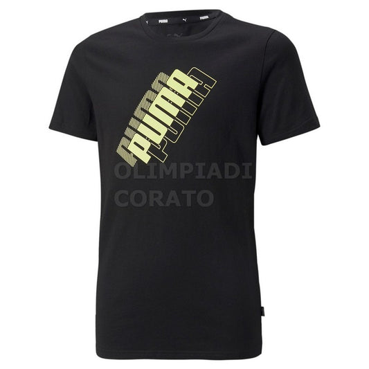 T SHIRT JR PUMA NERO