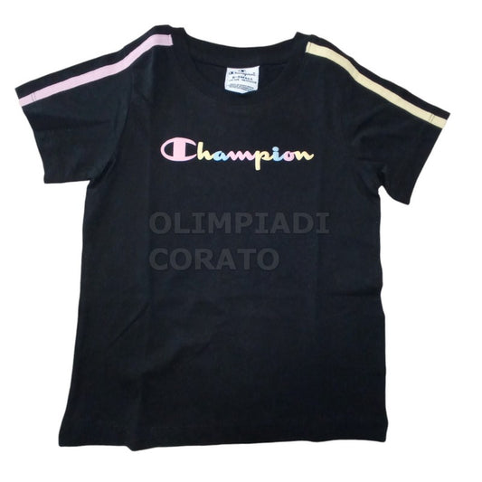 T-SHIRT CHAMPION GIRL NERO