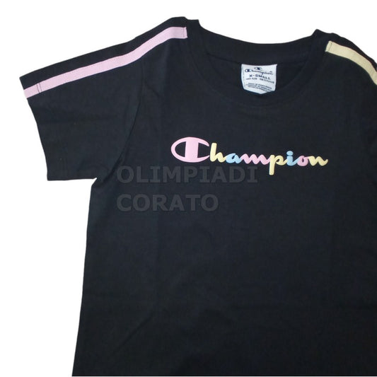 T-SHIRT CHAMPION GIRL NERO