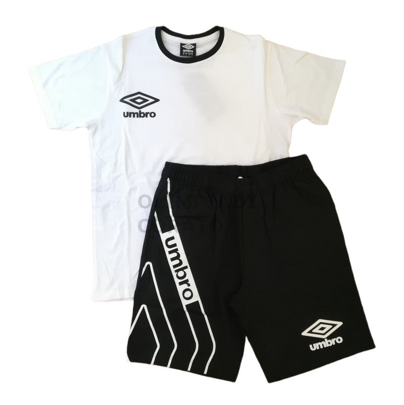 SET T-SHIRT & SHORT WHITE/BLACK UMBRO