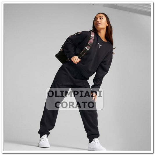 TUTA GIRO DONNA IN FELPA PUMA NERO