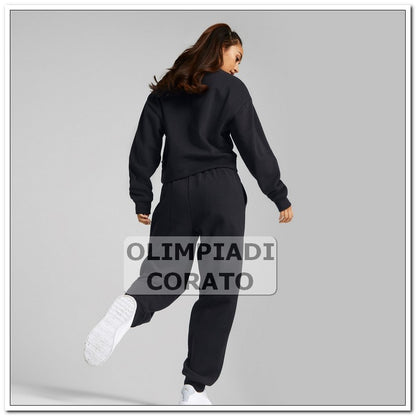 TUTA GIRO DONNA IN FELPA PUMA NERO