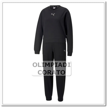 TUTA GIRO DONNA IN FELPA PUMA NERO