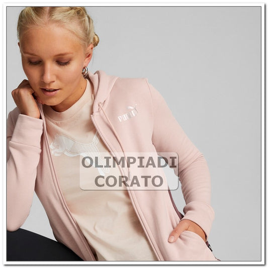 TUTA CAPPUCCIO DA DONNA IN FELPA ROSA