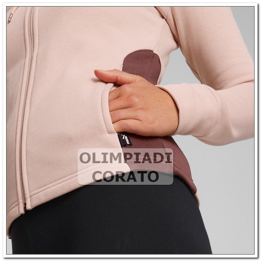 TUTA CAPPUCCIO DA DONNA IN FELPA ROSA