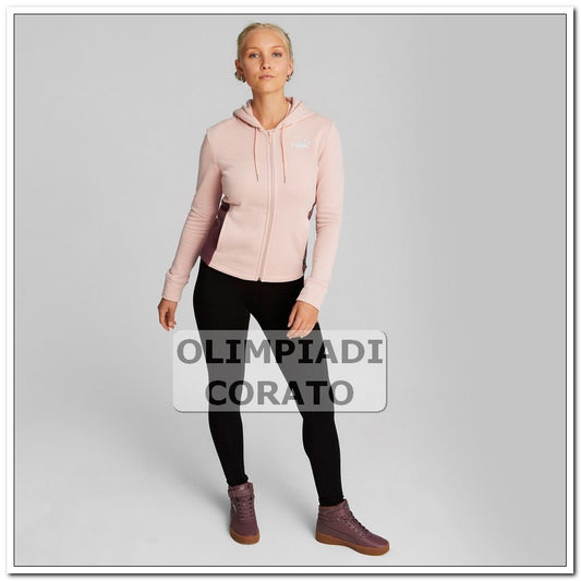 TUTA CAPPUCCIO DA DONNA IN FELPA ROSA