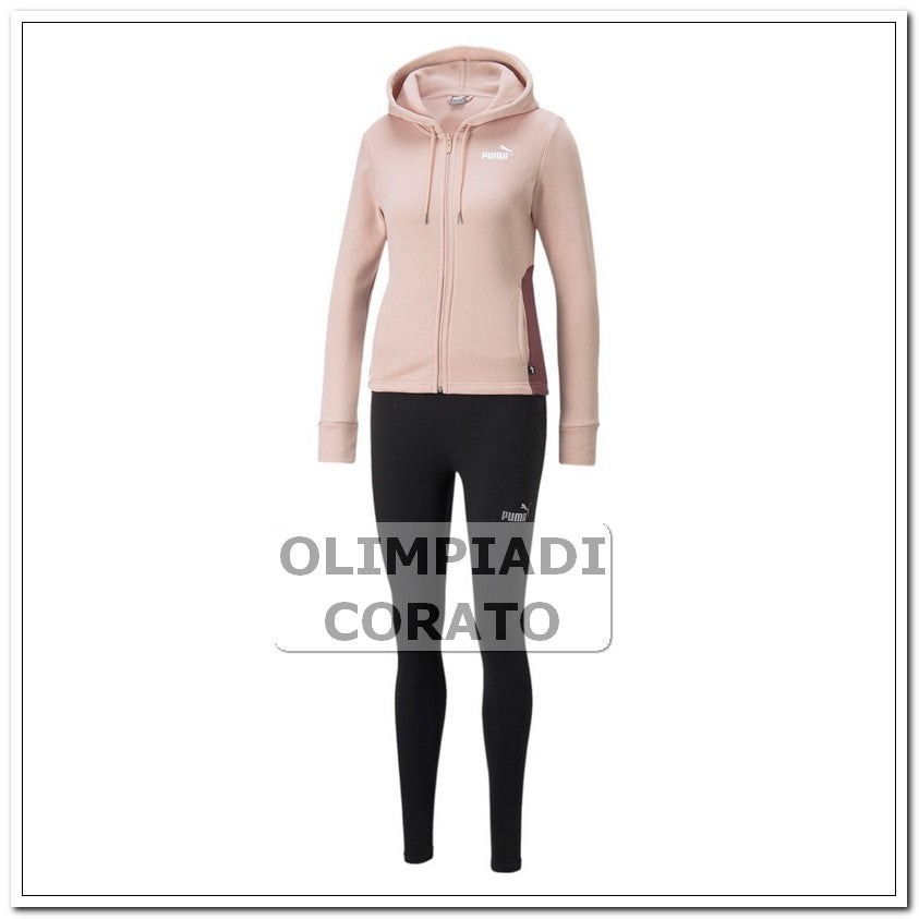 TUTA CAPPUCCIO DA DONNA IN FELPA ROSA