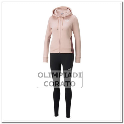 TUTA CAPPUCCIO DA DONNA IN FELPA ROSA