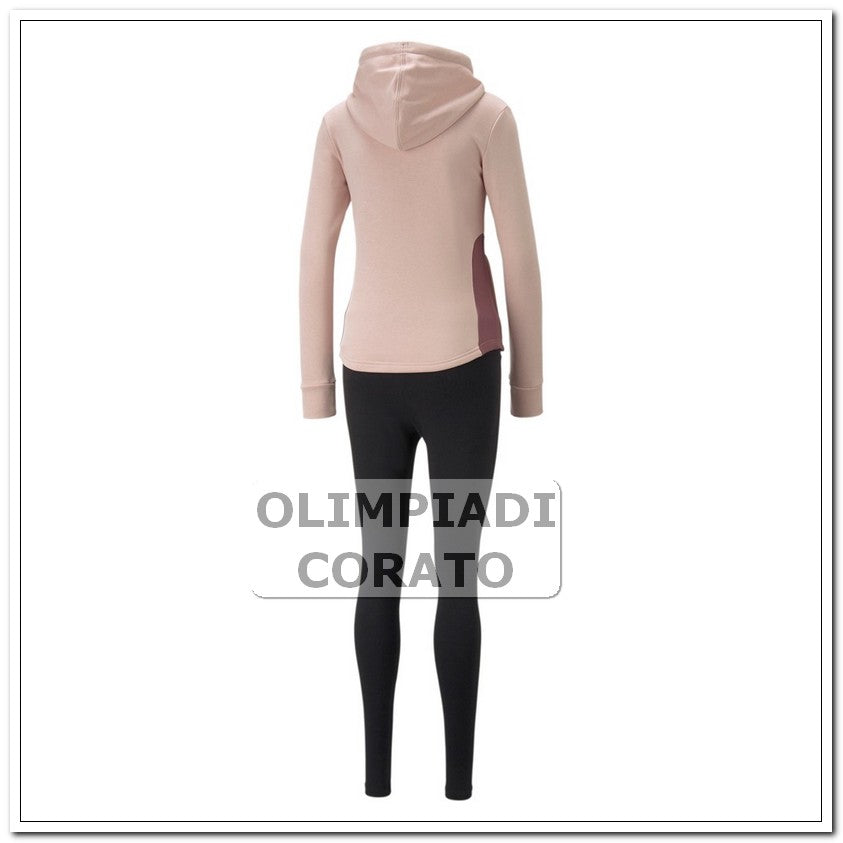 TUTA CAPPUCCIO DA DONNA IN FELPA ROSA