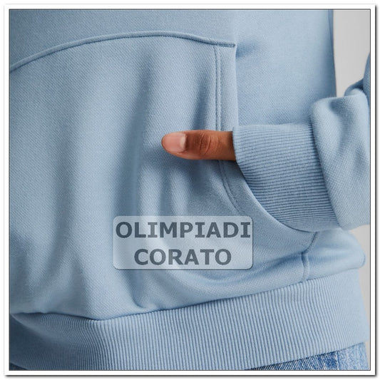 FELPA ESS CAPPUCCIO DONNA PUMA CELESTE