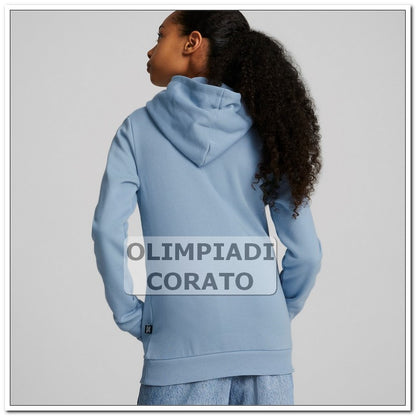 FELPA ESS CAPPUCCIO DONNA PUMA CELESTE