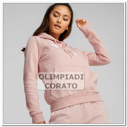 FELPA CAPPUCCIO ROSA PUMA DONNA