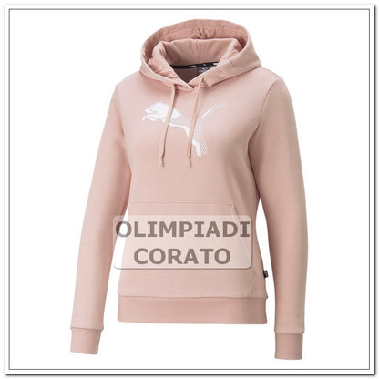 FELPA CAPPUCCIO ROSA PUMA DONNA