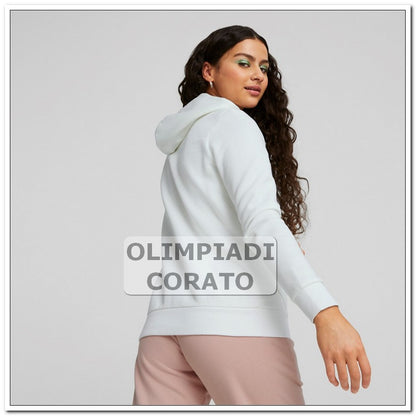 FELPA CAPPUCCIO PUMA BIANCA DONNA