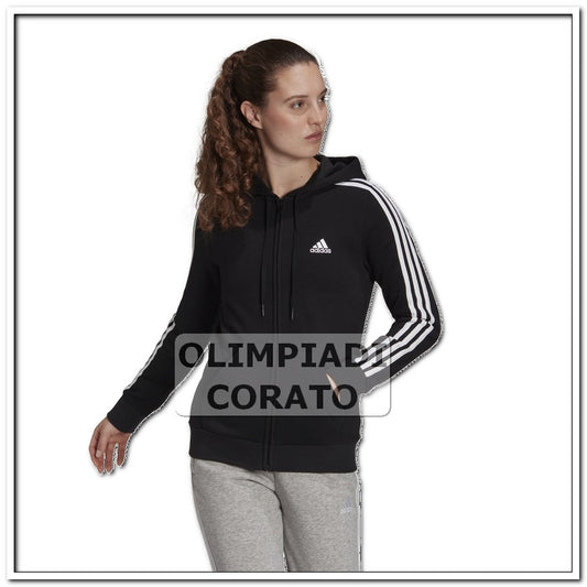FELPA CAPPUCCIO ZIP W ADIDAS NERO