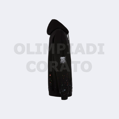 FELPA CAPPUCCIO SCHIZZI NERO