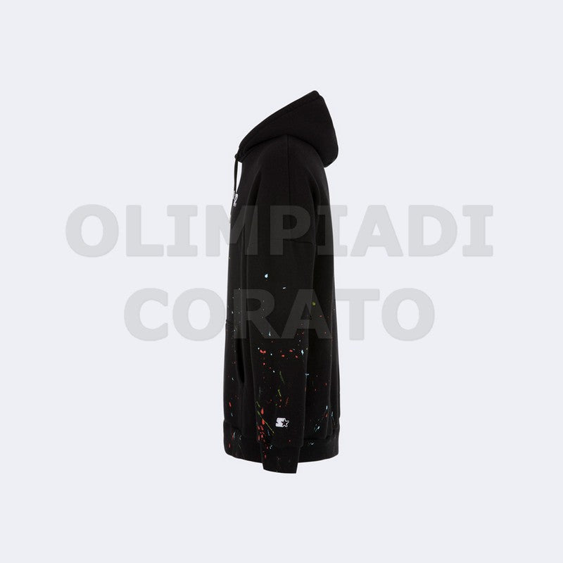 FELPA CAPPUCCIO SCHIZZI NERO
