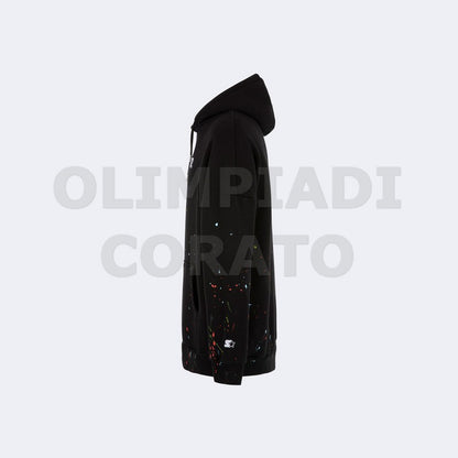 FELPA CAPPUCCIO SCHIZZI NERO