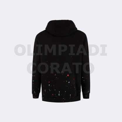 FELPA CAPPUCCIO SCHIZZI NERO