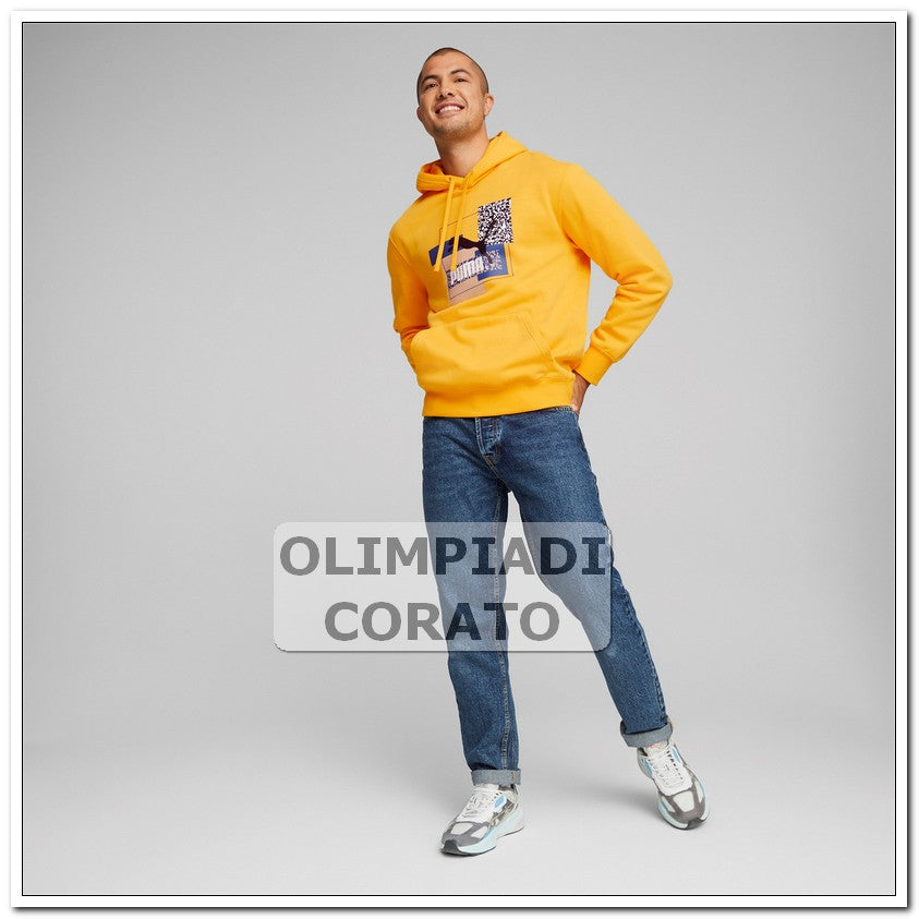 FELPA PUMA BRAND LOVE CAPPUCCIO GIALLA