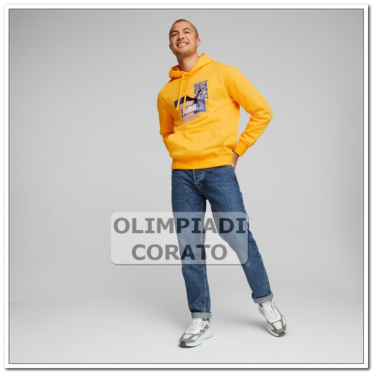 FELPA PUMA BRAND LOVE CAPPUCCIO GIALLA