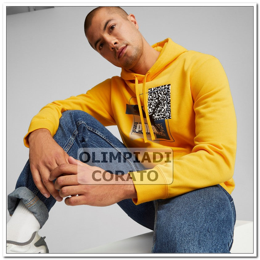 FELPA PUMA BRAND LOVE CAPPUCCIO GIALLA