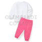 SET INFANT TUTA GIRO BIANCO FUXIA