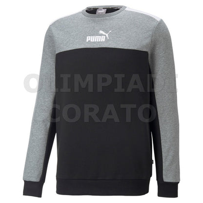 FELPA GIRO PUMA UOMO COLORBLOCK NERO GRIGIO