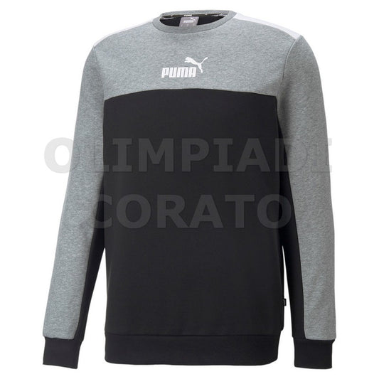 FELPA GIRO PUMA UOMO COLORBLOCK NERO GRIGIO