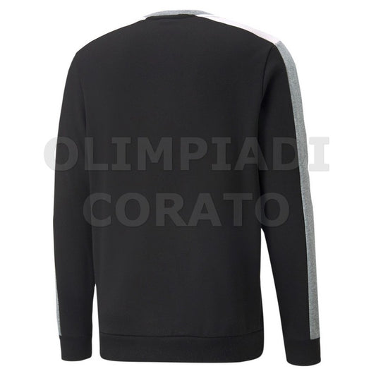 FELPA GIRO PUMA UOMO COLORBLOCK NERO GRIGIO