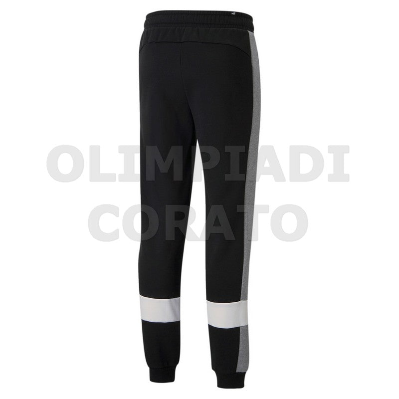 PANTALONE PUMA COLORBLOCK FELPA NERO GRIGIO
