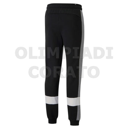 PANTALONE PUMA COLORBLOCK FELPA NERO GRIGIO