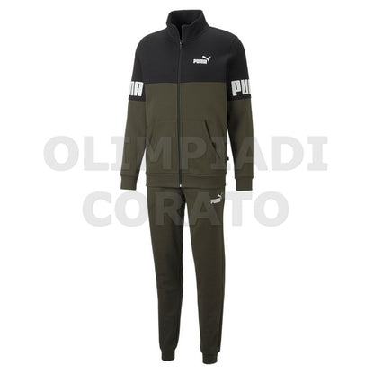 TUTA COLORBLOCK PUMA UOMO VERDONE NERO