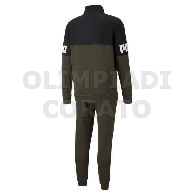 TUTA COLORBLOCK PUMA UOMO VERDONE NERO