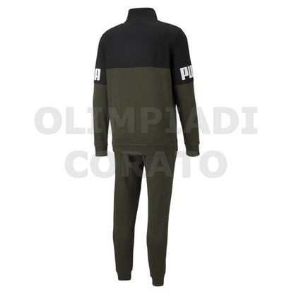 TUTA COLORBLOCK PUMA UOMO VERDONE NERO