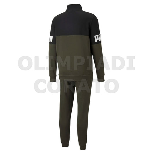 TUTA COLORBLOCK PUMA UOMO VERDONE NERO