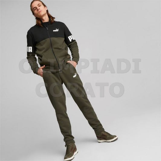TUTA COLORBLOCK PUMA UOMO VERDONE NERO