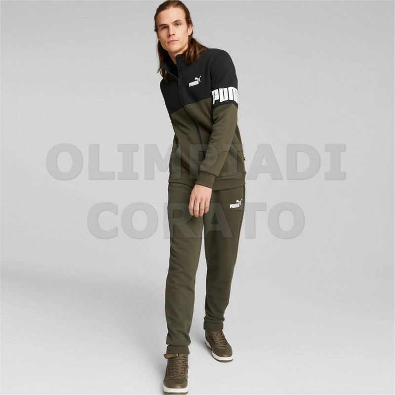 TUTA COLORBLOCK PUMA UOMO VERDONE NERO