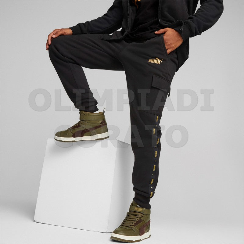 PANTALONE CARGO ESS TAPE GOLDEN NERO PUMA