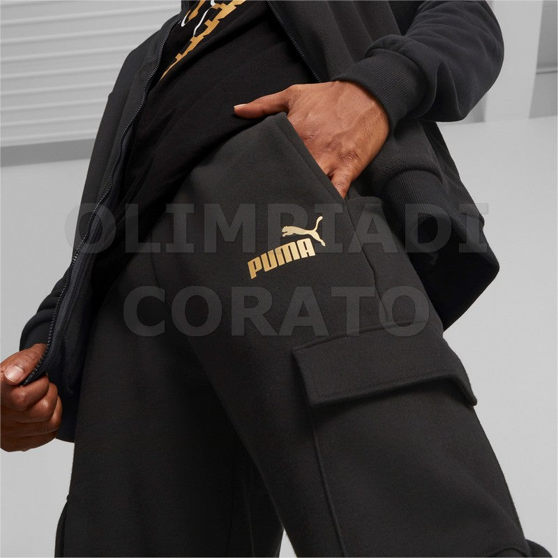 PANTALONE CARGO ESS TAPE GOLDEN NERO PUMA