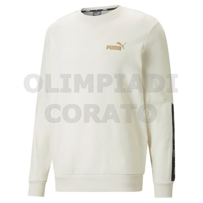 FELPA CREW ESS TAPE GOLDEN PUMA BIANCO