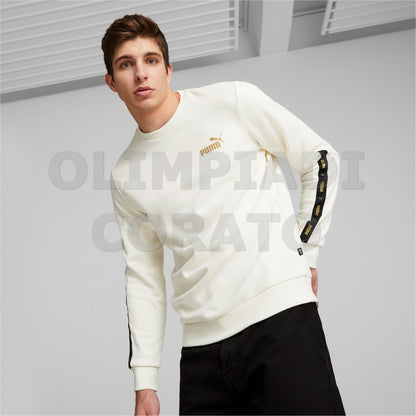 FELPA CREW ESS TAPE GOLDEN PUMA BIANCO