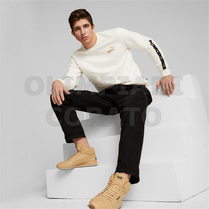 FELPA CREW ESS TAPE GOLDEN PUMA BIANCO